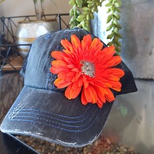 Western Trucker Hat with Bronc Rider Concho
